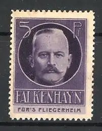 Reklamemarke General Erich von Falkenhayn im Portrait, Für's Fliegerheim
