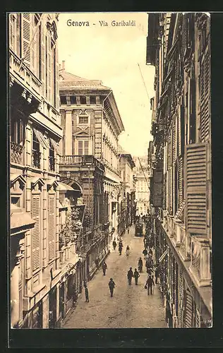 AK Genova, Veduta di Via Garibaldi