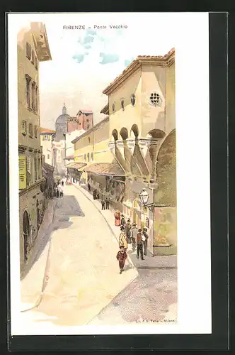Künstler-AK Firenze, Ponte Vecchio