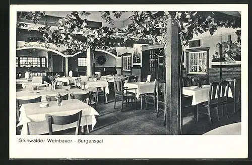 AK Grünwald / Isartal, Burgensaal im Gasthaus Weinbauer