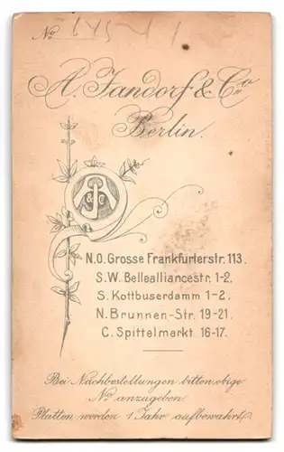 Fotografie A. Jandorf & Co., Berlin, Spittelmarkt 16-17, Portrait niedliches Kinderpaar mit Blumenkorb