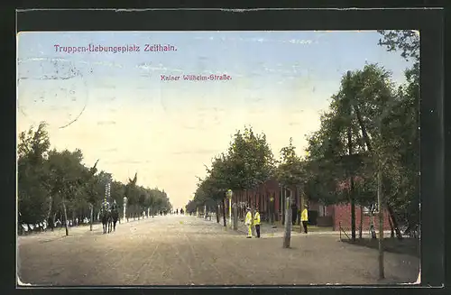AK Zeithain, Kaiser-Wilhelm-Strasse auf dem Truppenübungsplatz