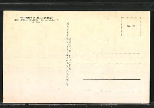 AK Mittenwald / Obb., Pension Dammkarhof an der Karwendelstr. 5