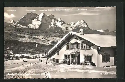 AK Mittenwald-Brunnental, Restaurant Tonihof im Winter