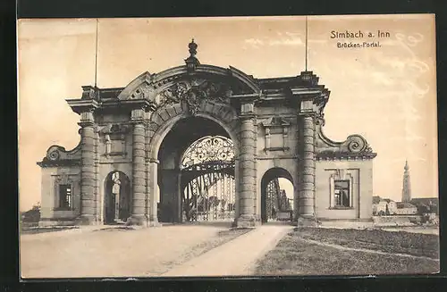 AK Simbach a. Inn, Am Brückenportal