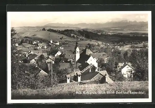 AK Bad Kohlgrub, Blick übers Dorf und Loisachtal