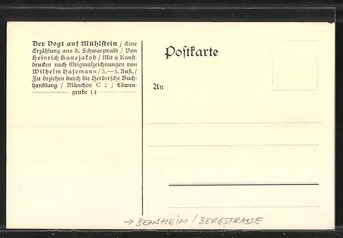 AK Bensheim, Bergstrasse mit Gebäudeansicht