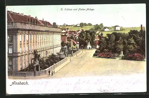 AK Ansbach, X. Schloss mit Platen-Anlage