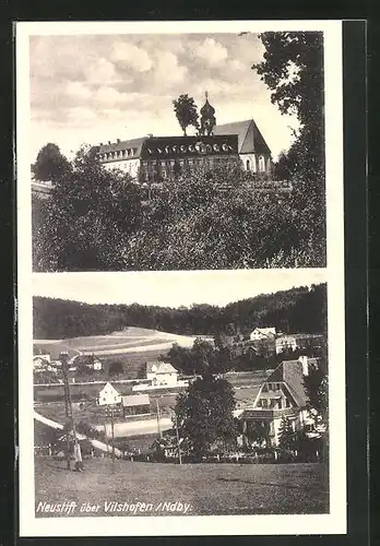 AK Neustift / Ndby., Panorama und Kirche