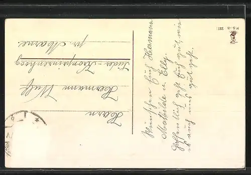 AK Maikäfer fliegt zu einem Blumenstrauss