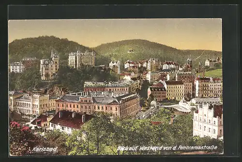 AK Karlsbad, Blick auf Westend von der Panoramastrasse