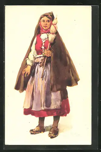 Künstler-AK Costumes de Portugal, Mulher da Beira Alta