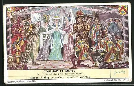 Sammelbild Liebig, Tournois et Joutes, 6. Remise du prix au vainqueur