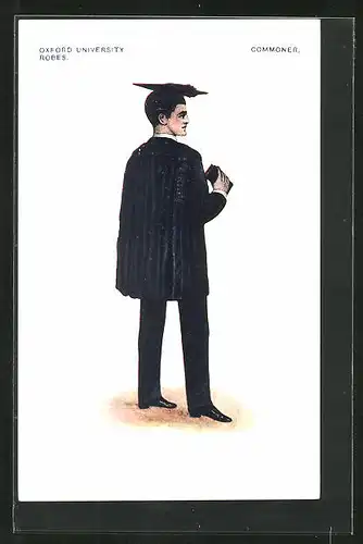 Künstler-AK studentische Szene, junger Mann in Absolventen Kleidung