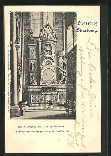 AK Strassburg, die astronomische Kunstuhr im Münster