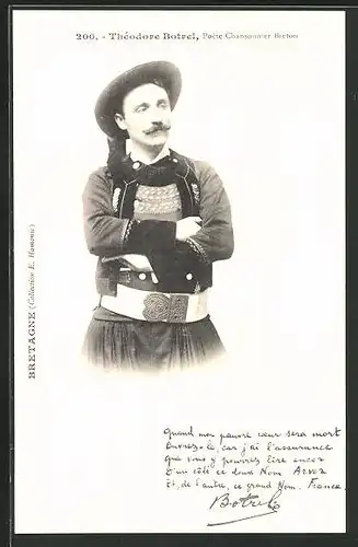 AK Théodore Botrel, Poète Chansonnier Breton, Musiker