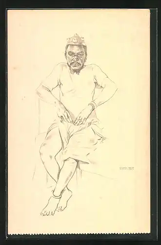 Künstler-AK sign. Eduardo Malta: Paris, Exposition internationale 1937, Cancangue Muenegungo - Quipungo - Angola