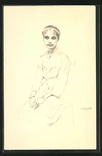 Künstler-AK sign. Eduardo Malta: Paris, Exposition internationale 1937, Maria Guilhermina - Timor