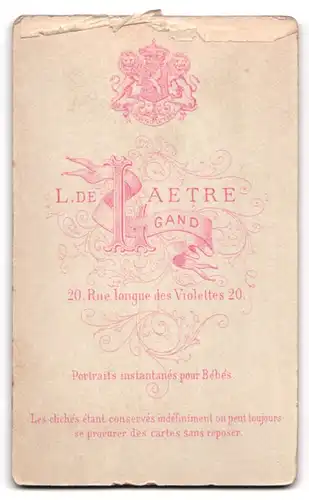 Fotografie L. de Laetre, Gand, 20 Rue longue des Violettes, Portrait dunkelhaarige Schönheit in prachtvoller Bluse