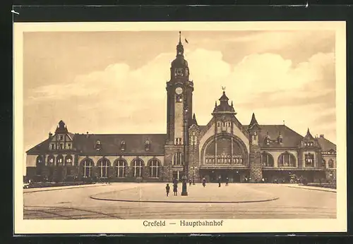 AK Crefeld, Blick zum Hauptbahnhof