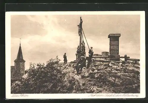 AK Hofbieber / Rhön, auf dem Gipfel der Milseburg