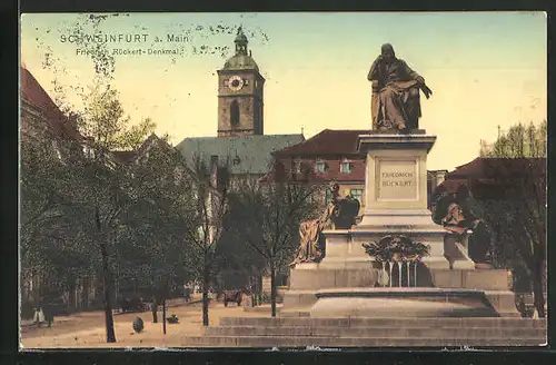 AK Schweinfurt / Main, Friedrich-Rückert-Denkmal