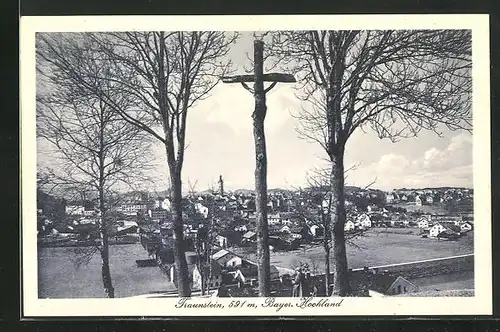 AK Traunstein, Panoramablick vom Kreuz gesehen