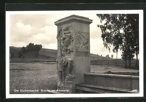 AK Echelsbach, an der Eschelsbacher Brücke im Ammertal