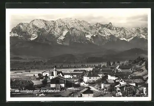 AK Wallgau, Gesamtansicht mit Wetterstein