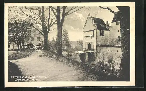 AK Grünwald / Isartal, Schloss mit Gasthaus