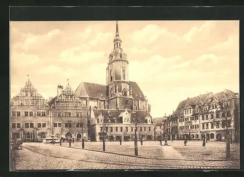 AK Naumburg a. S., Marktplatz mit Wenzelskirche