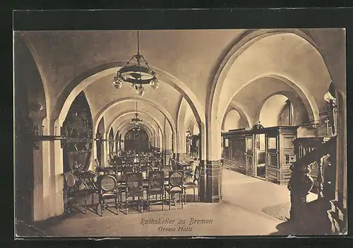 AK Bremen, Grosse Halle im Ratskeller