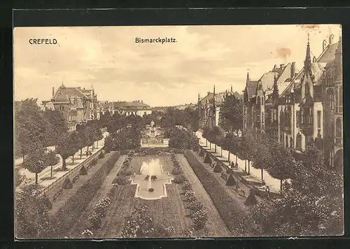 AK Krefeld, Blick auf den Bismarckplatz