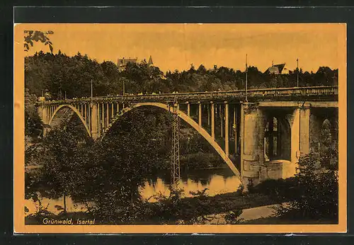 AK Grünwald /Isartal, Partie an der Brücke