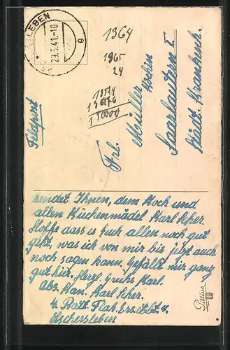 AK krabbelnder Maikäfer auf einem Blätterzweig