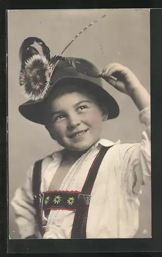AK bayrischer Bub mit Trachtenhut