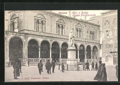 AK Milano, Mon. a Dante, Loggia Fra Giocondo