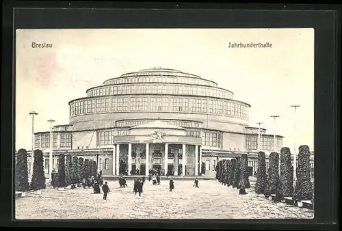 AK Breslau, an der Jahrhunderthalle