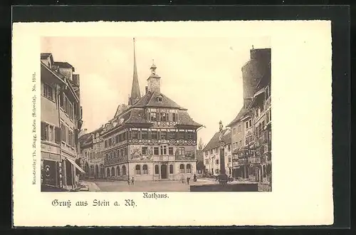 AK Stein am Rhein, Rathausplatz mit Rathaus