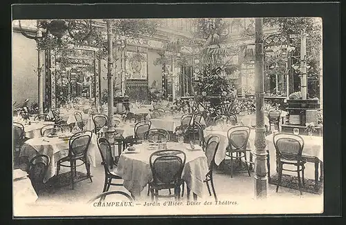 AK Champeaux, Jardin d`Hiver, Diner des Theatres