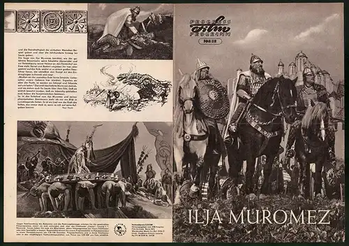 Filmprogramm PFP Nr. 108 /58, Ilja Muromez, B. Andrejew, A. Schworin, Regie: Alexander Ptuschko