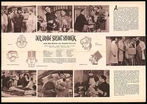 Filmprogramm PFP Nr. 98 /58, Der brave Soldat Schwejk, R. Hrusinsky, M. Kopecky, Regie: Karel Stekly