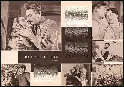 Filmprogramm PFP Nr. 96 /58, Der stille Don - III. Teil, A. Filippowa, P. Glebow, Regie: Sergei Gerassimow