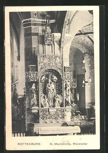 AK Rottenburg, St. Moritzkirche mit Marienaltar