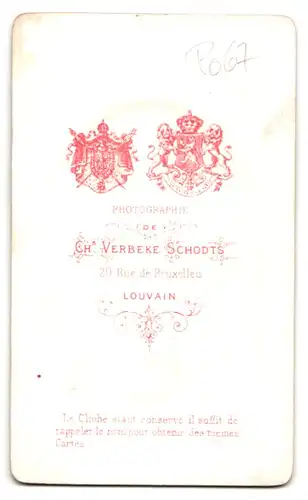 Fotografie Ch. Verbeke Schodts, Louvain, 20 Rue de Bruxelles, Herr mit wildem Bart und Haar