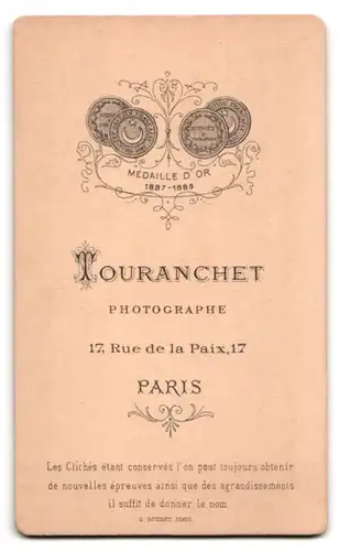 Fotografie Atelier Touranchet, Paris, 27 Rue de la Paix, Portrait Herr mit Vollbart