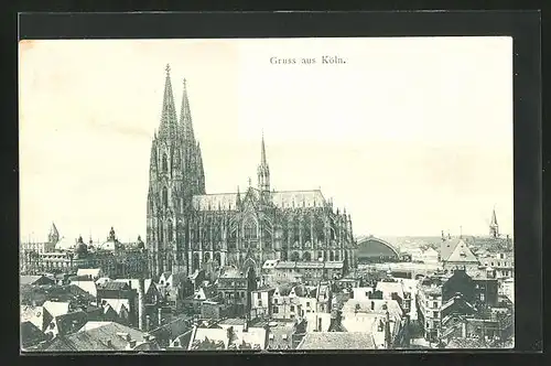 AK Köln, Ortsansicht mit Dom