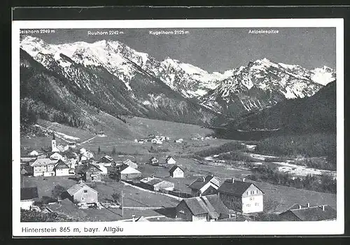 AK Hinterstein i. bayr. Allgäu, Ortsansicht aus der Vogelschau
