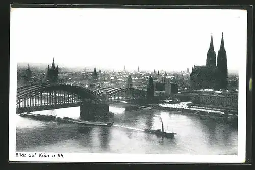 AK Köln, Flusspartie mit Dom