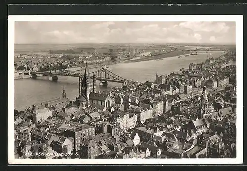 AK Köln, Aussicht vom Dom auf die Stadt